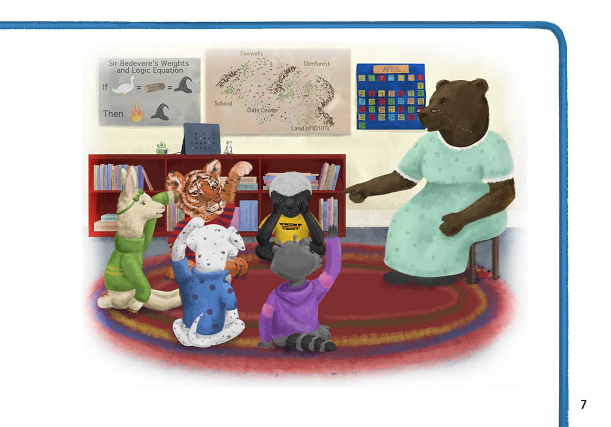 Illustration of a teacher pointing at students to call on them