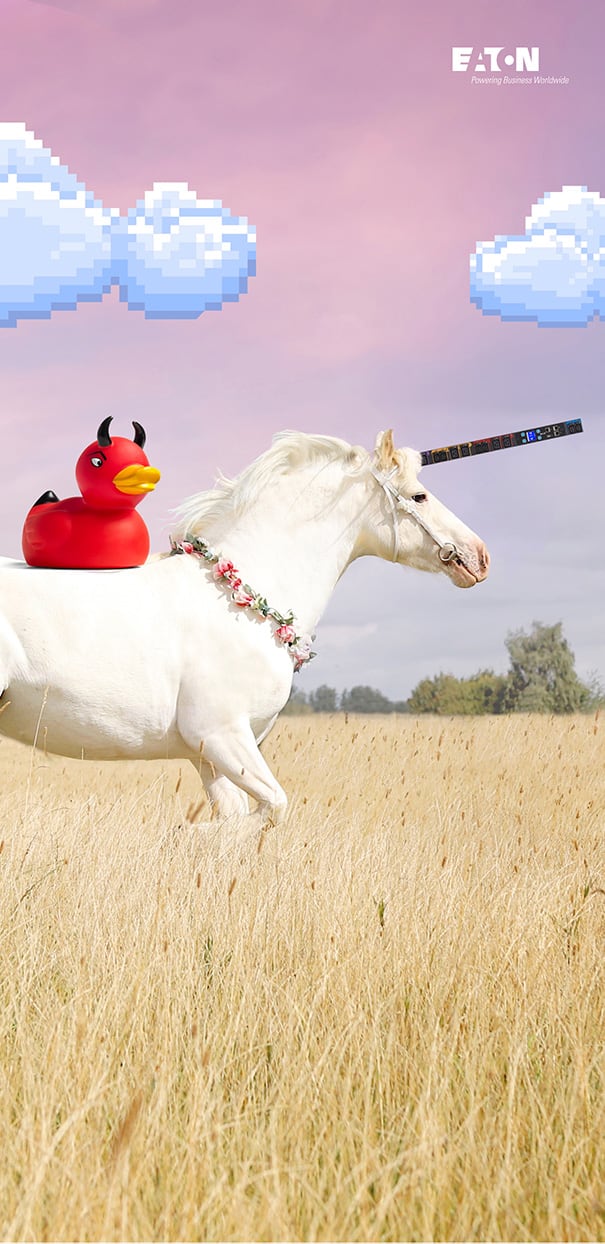 Devil Duck riding the PDUnicorn